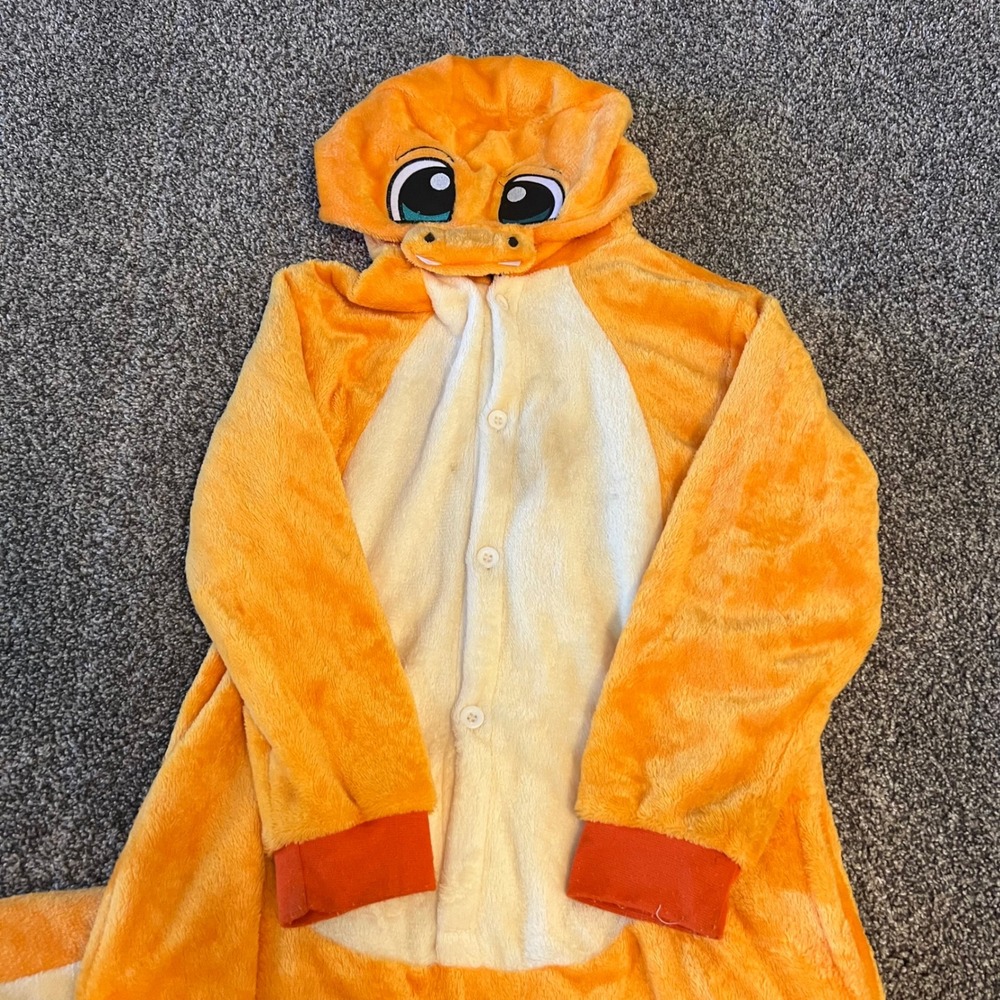 Unbranded Kids Charmander Pokemon Costume Fleece Cosplay Pajamas Size 5